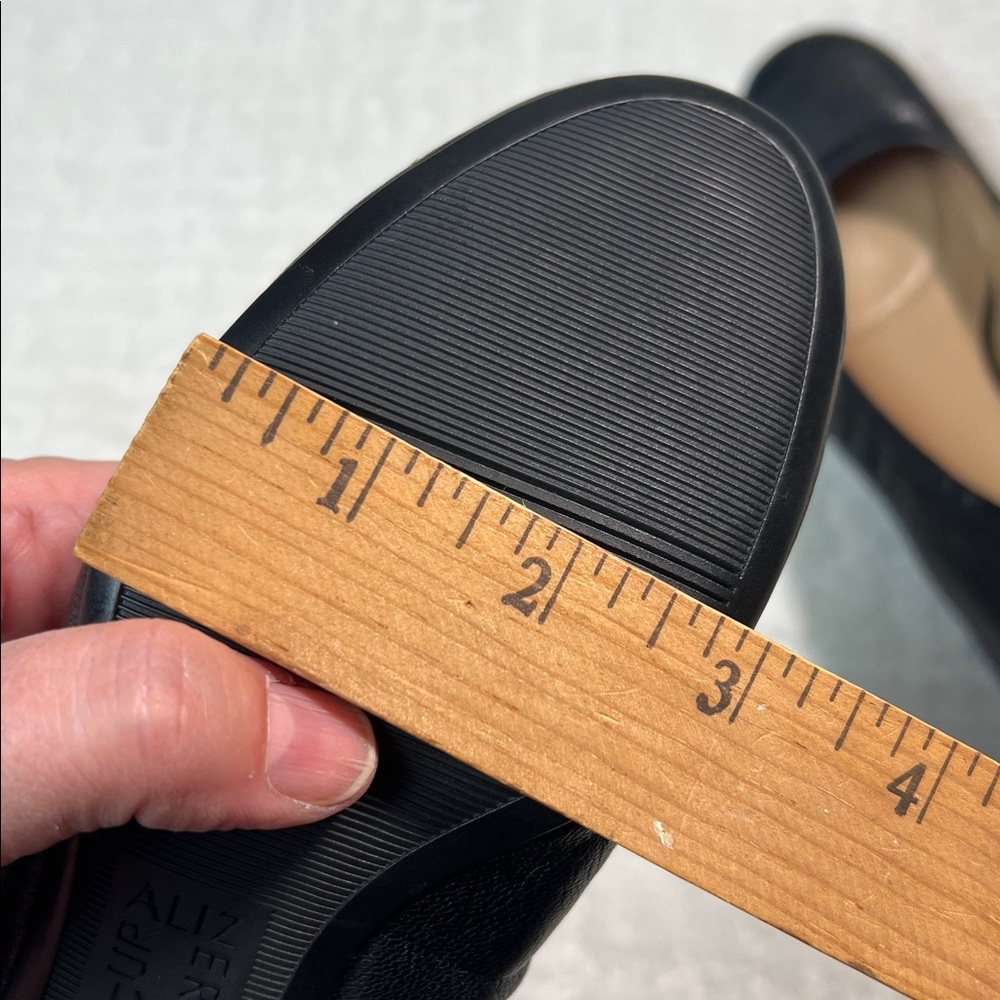 New! Naturalizer Adeline black leather block heel pumps 5 - Picture 7 of 8